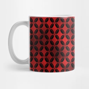 4 Leaf Quatrefoils in Black and Ruby Red Vintage Faux Foil Art Deco Vintage Foil Pattern Mug